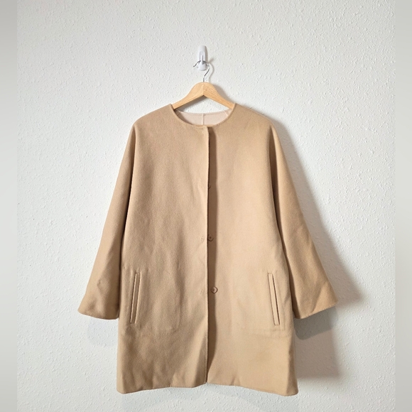 Maxmara Neutral Wool Oversized Reversible Coat 2 - Picture 2 of 10